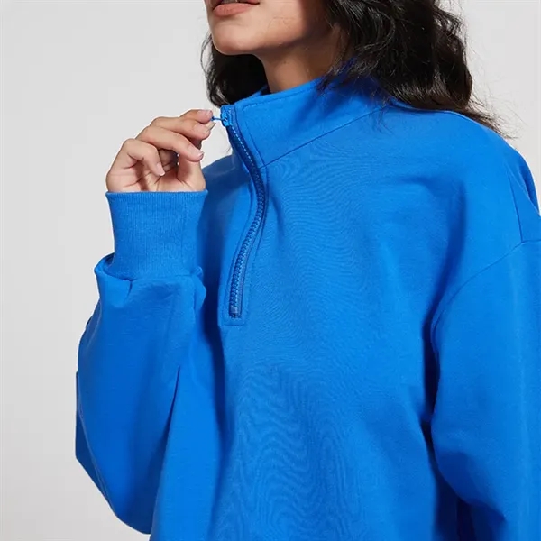 Women's Casual  Zipper Crop Sweatshirt - Women's Casual  Zipper Crop Sweatshirt - Image 5 of 10