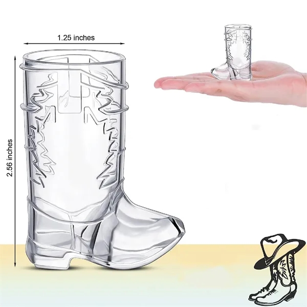1Oz Mini Cowboy Boot Shot Plastic Cup Reusable - 1Oz Mini Cowboy Boot Shot Plastic Cup Reusable - Image 1 of 9
