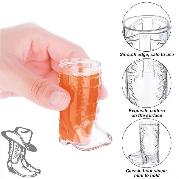1Oz Mini Cowboy Boot Shot Plastic Cup Reusable - 1Oz Mini Cowboy Boot Shot Plastic Cup Reusable - Image 2 of 9