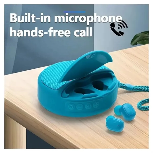 2 in 1 Bluetooth Speaker with Wireless Earbuds - 2 in 1 Bluetooth Speaker with Wireless Earbuds - Image 7 of 8
