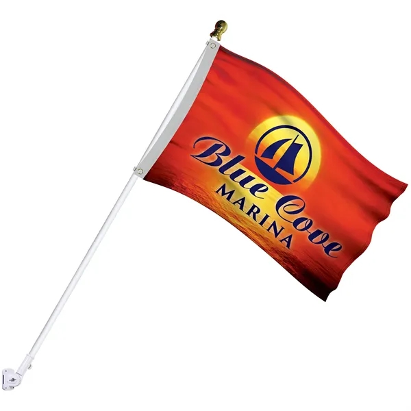 Deluxe 2' x 3' Flag Kit with Pole and White Bracket - Deluxe 2' x 3' Flag Kit with Pole and White Bracket - Image 0 of 9