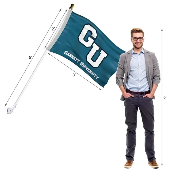 Deluxe 2' x 3' Flag Kit with Pole and White Bracket - Deluxe 2' x 3' Flag Kit with Pole and White Bracket - Image 8 of 9