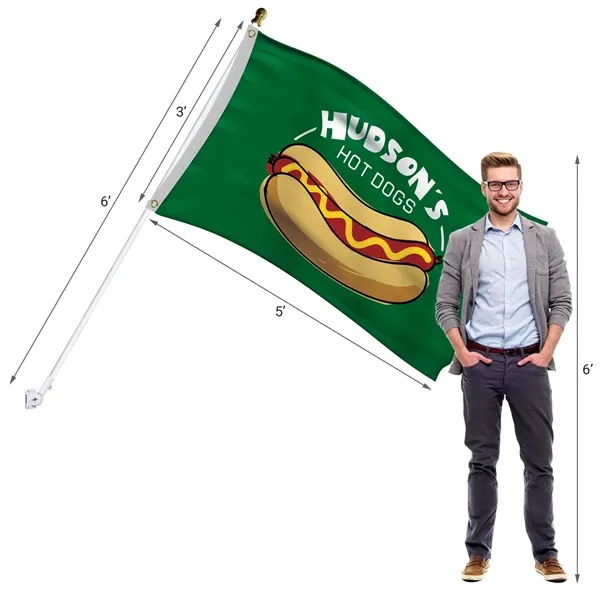 Deluxe 3' x 5' Flag Kit with Pole and White Bracket - Deluxe 3' x 5' Flag Kit with Pole and White Bracket - Image 8 of 9