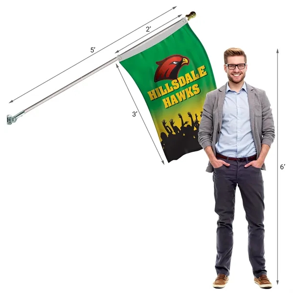 Banner Kit with 2' x 3' Flag and Silver Bracket - Banner Kit with 2' x 3' Flag and Silver Bracket - Image 8 of 9