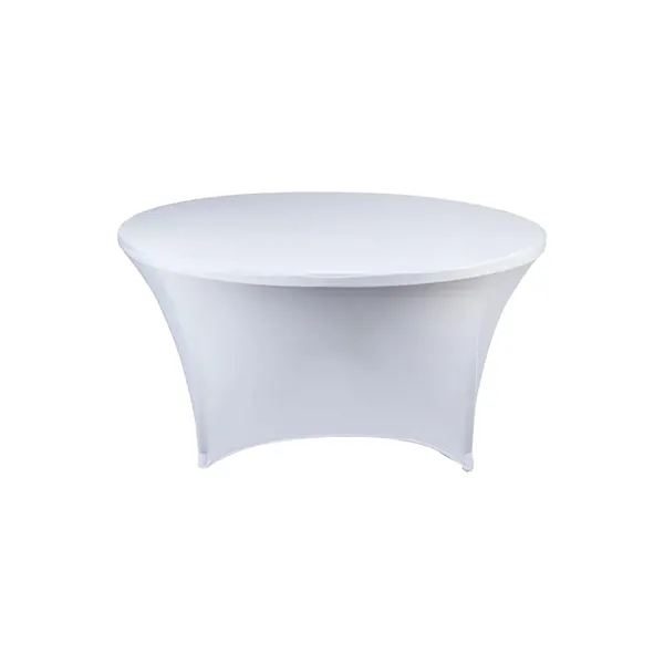 Navy Blue Fitted Round Table Cover - Navy Blue Fitted Round Table Cover - Image 10 of 17