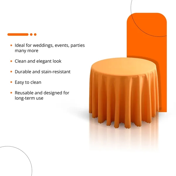 Round Polyester Tablecloth - Round Polyester Tablecloth - Image 2 of 17