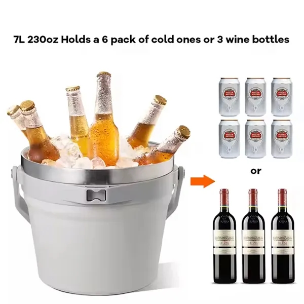 Everich Stainless Steel Cooler Bucket with Handle - 1.8 Gal - Everich Stainless Steel Cooler Bucket with Handle - 1.8 Gal - Image 2 of 4