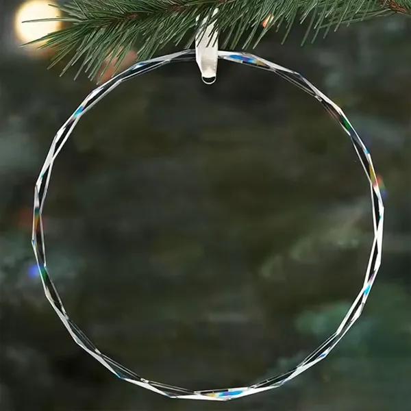 Clear Crystal Glass Ornament - Round 3.14" - Clear Crystal Glass Ornament - Round 3.14" - Image 2 of 2