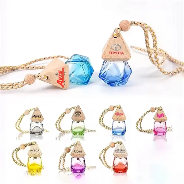 Wooden Triangular Gem-Shaped Lid with a Glass Perfume bottle - Wooden Triangular Gem-Shaped Lid with a Glass Perfume bottle - Image 0 of 10