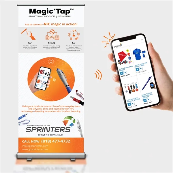 Magic'Tap NFC Retractable Banner - 32" x 71" - Magic'Tap NFC Retractable Banner - 32" x 71" - Image 0 of 2