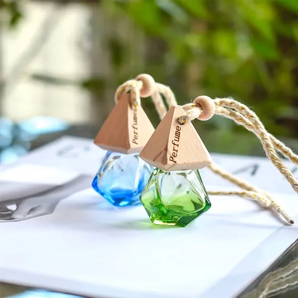 Wooden Triangular Gem-Shaped Lid with a Glass Perfume bottle - Wooden Triangular Gem-Shaped Lid with a Glass Perfume bottle - Image 2 of 10