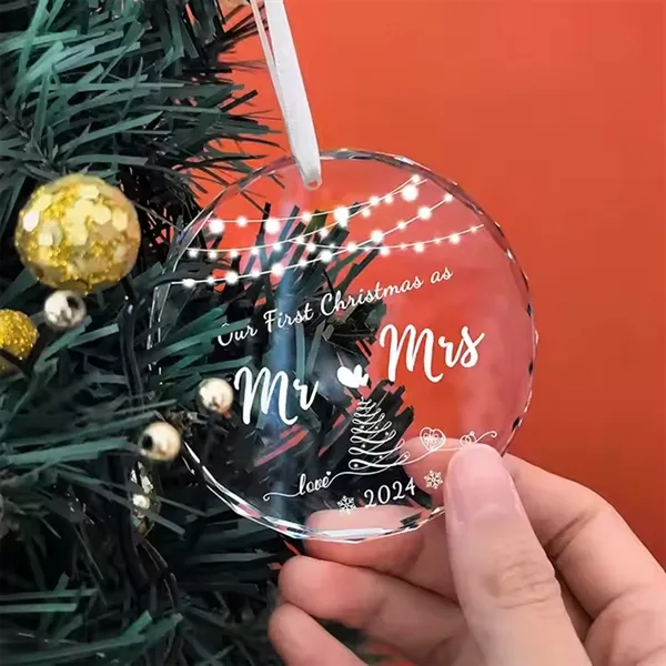 Clear Crystal Glass Ornament - Round 3.14" - Clear Crystal Glass Ornament - Round 3.14" - Image 1 of 2