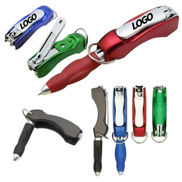 3 In 1 Multipurpose Nail Clipper Ballpoint Pen With Keychain - 3 In 1 Multipurpose Nail Clipper Ballpoint Pen With Keychain - Image 0 of 2