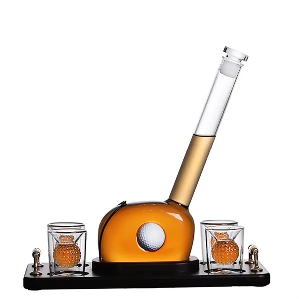 Golf Themed Whiskey Decanter Set with Shot Glasses - Golf Themed Whiskey Decanter Set with Shot Glasses - Image 4 of 4