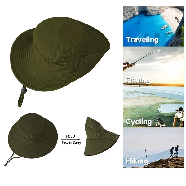 Wide-Brim Hiking & Fishing Sun Hat - Wide-Brim Hiking & Fishing Sun Hat - Image 2 of 3