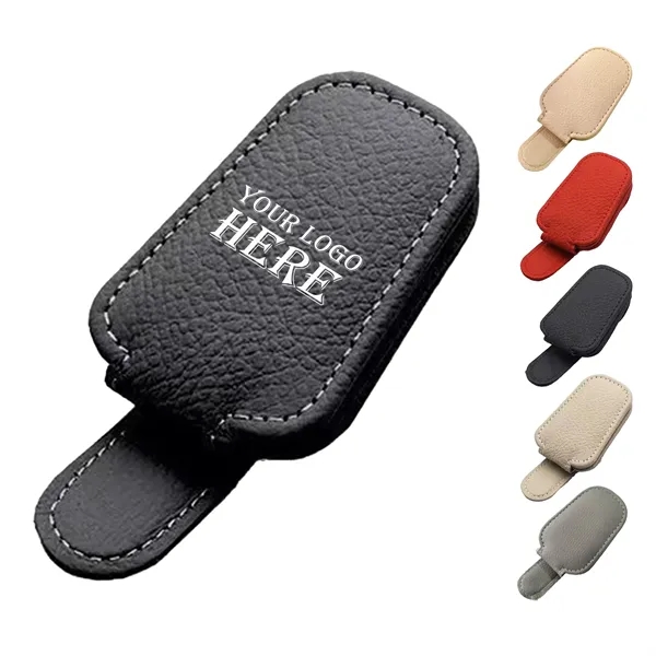 Magnetic Leather Sunglasses Holder And Ticket Card Clip - Magnetic Leather Sunglasses Holder And Ticket Card Clip - Image 0 of 4