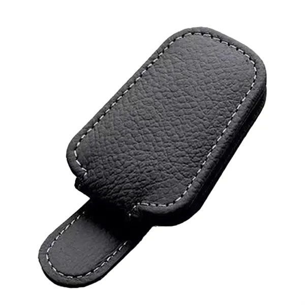 Magnetic Leather Sunglasses Holder And Ticket Card Clip - Magnetic Leather Sunglasses Holder And Ticket Card Clip - Image 1 of 4