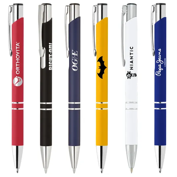 Knight-101 Soft Touch Pens with Chrome Trim - Knight-101 Soft Touch Pens with Chrome Trim - Image 0 of 14