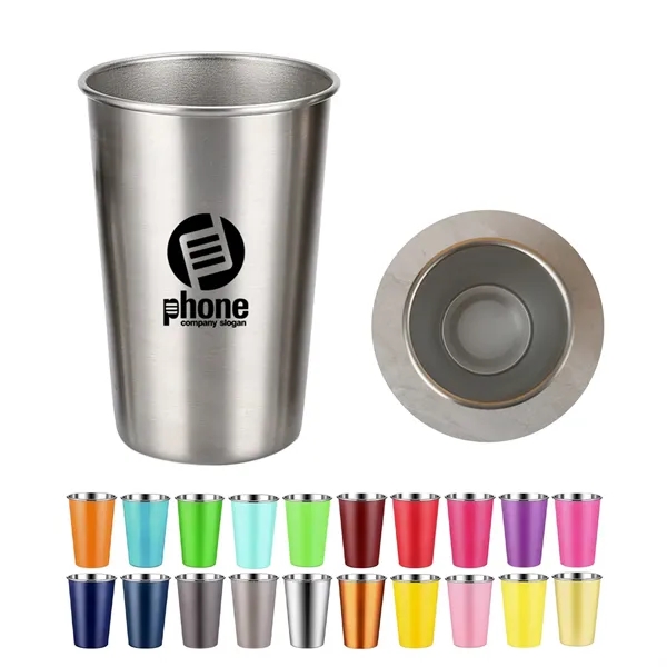 16 oz 304 stainless steel portable cold drink cup - 16 oz 304 stainless steel portable cold drink cup - Image 0 of 10