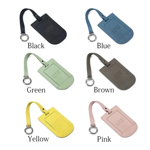 Flap Leather Luggage Tag With Metal Buckle - Flap Leather Luggage Tag With Metal Buckle - Image 1 of 9