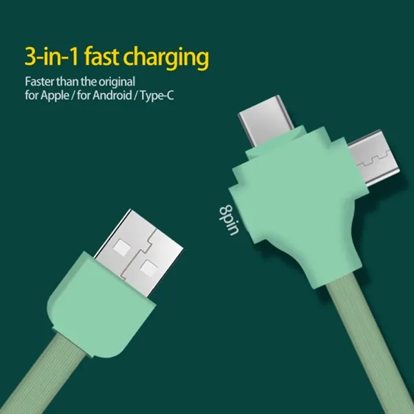 Retractable 3 in 1 Black Charging Cable Lanyard Charger Cord - Retractable 3 in 1 Black Charging Cable Lanyard Charger Cord - Image 7 of 7
