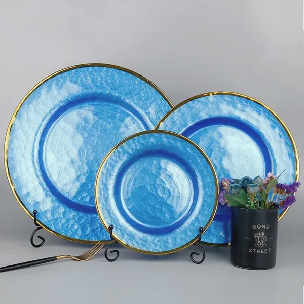 10" Gold Foil Rim Glass Charger Plates - 10" Gold Foil Rim Glass Charger Plates - Image 1 of 10