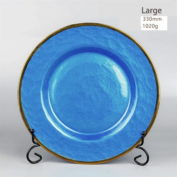 10" Gold Foil Rim Glass Charger Plates - 10" Gold Foil Rim Glass Charger Plates - Image 2 of 10