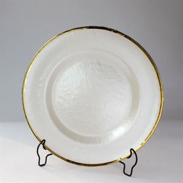 10" Gold Foil Rim Glass Charger Plates - 10" Gold Foil Rim Glass Charger Plates - Image 7 of 10