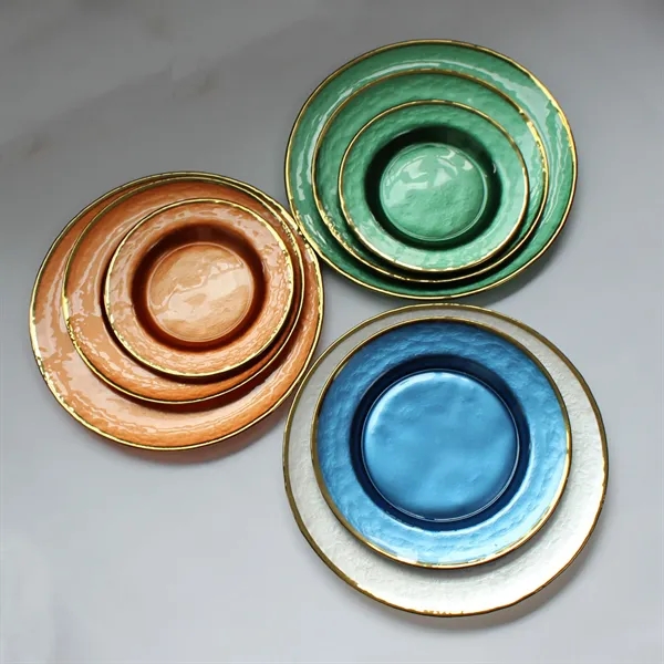 10" Gold Foil Rim Glass Charger Plates - 10" Gold Foil Rim Glass Charger Plates - Image 10 of 10