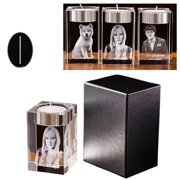 Custom 3D Photo Crystal Candle Holder - Custom 3D Photo Crystal Candle Holder - Image 0 of 2