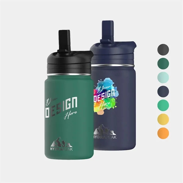 14oz Hydrapeak® Stainless Steel Insulated Straw Water Bottle - 14oz Hydrapeak® Stainless Steel Insulated Straw Water Bottle - Image 0 of 7
