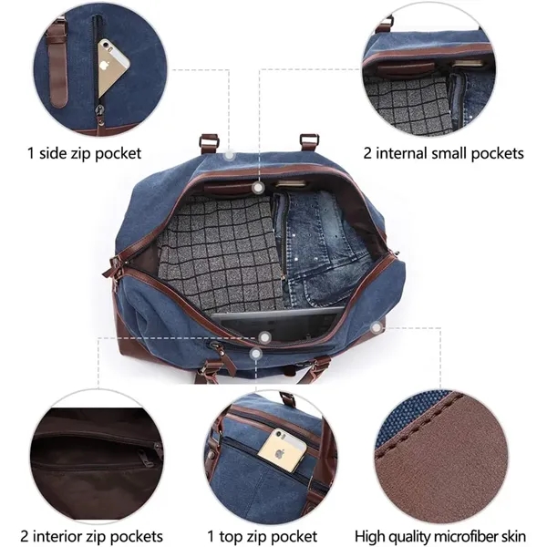 Canvas Travel Duffel Luggage Bag - Canvas Travel Duffel Luggage Bag - Image 1 of 8