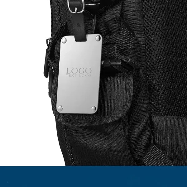 Leather Strap Stainless Steel Luggage Tag - Leather Strap Stainless Steel Luggage Tag - Image 4 of 4