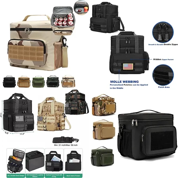 Tactical Lunch Bag Insulated Thermal Cooler W/ Molle Webbing - Tactical Lunch Bag Insulated Thermal Cooler W/ Molle Webbing - Image 0 of 0