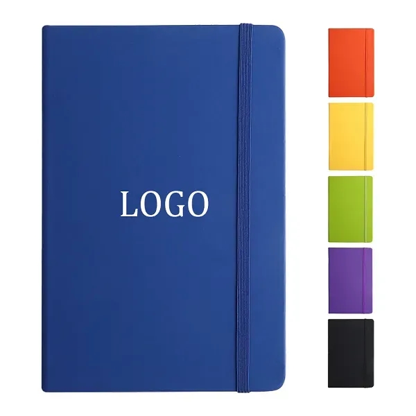 PU Leather Notebook with Elastic Strap - PU Leather Notebook with Elastic Strap - Image 0 of 14