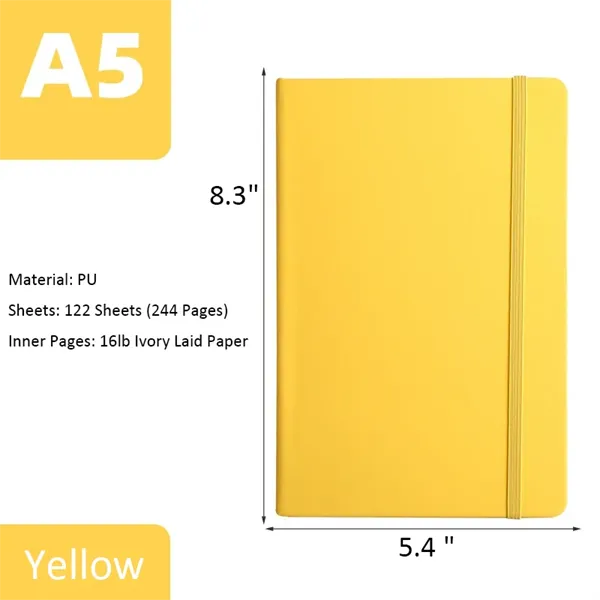 PU Leather Notebook with Elastic Strap - PU Leather Notebook with Elastic Strap - Image 6 of 14
