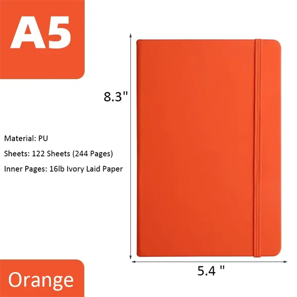 PU Leather Notebook with Elastic Strap - PU Leather Notebook with Elastic Strap - Image 7 of 14