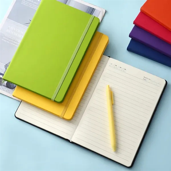 PU Leather Notebook with Elastic Strap - PU Leather Notebook with Elastic Strap - Image 10 of 14
