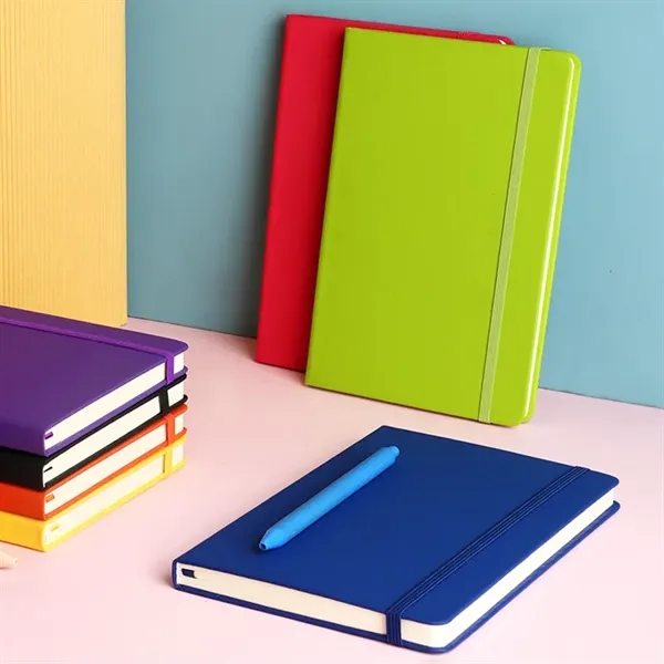 PU Leather Notebook with Elastic Strap - PU Leather Notebook with Elastic Strap - Image 12 of 14