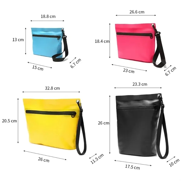 Waterproof Zipper Pouch Storage Black Gear Tote Bag - Waterproof Zipper Pouch Storage Black Gear Tote Bag - Image 1 of 7