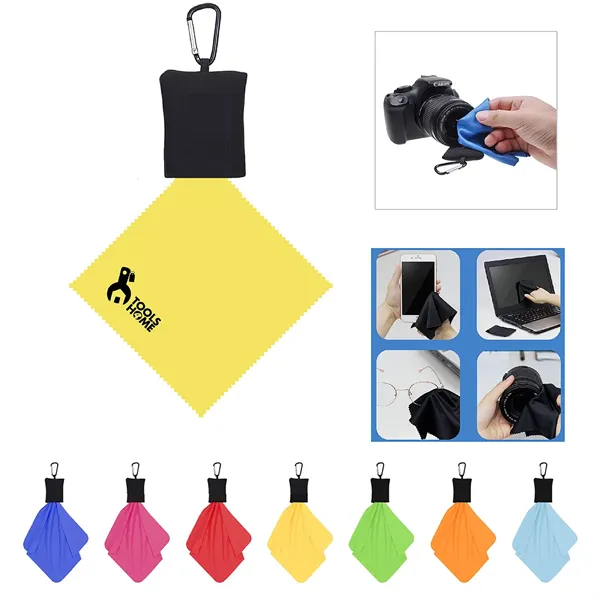Microfiber Cleaning Cloth With Carabiner - Microfiber Cleaning Cloth With Carabiner - Image 0 of 7
