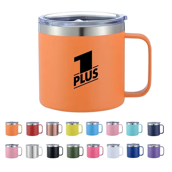 14Oz Stainless Steel Vacuum Camping Mug With Handle - 14Oz Stainless Steel Vacuum Camping Mug With Handle - Image 0 of 14