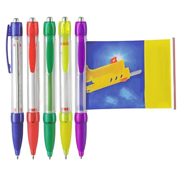 Advertising Plastic Push Ballpoint Pen with Print - Advertising Plastic Push Ballpoint Pen with Print - Image 1 of 8