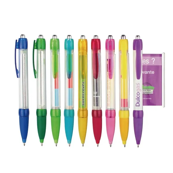 Advertising Plastic Push Ballpoint Pen with Print - Advertising Plastic Push Ballpoint Pen with Print - Image 4 of 8