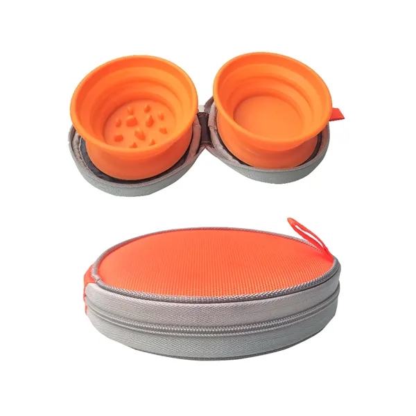 Silicone Collapsible Dog Double Bowl - Silicone Collapsible Dog Double Bowl - Image 1 of 8