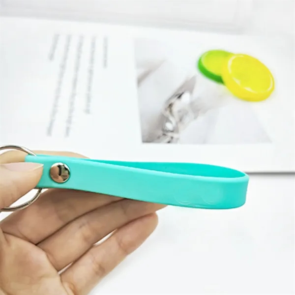 Customized Silicone Wristband Keychain - Customized Silicone Wristband Keychain - Image 1 of 3