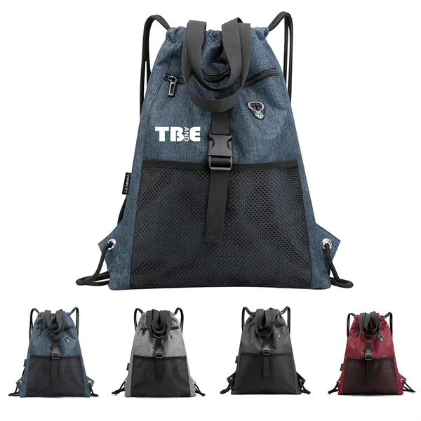 Drawstring Backpack Port Headphone Hole - Drawstring Backpack Port Headphone Hole - Image 0 of 3