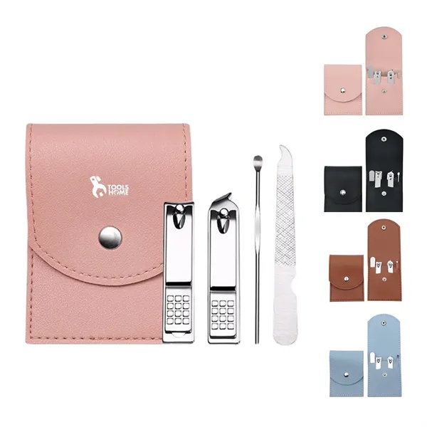 4Pcs Nail Scissors Manicure Set With Pu Leather - 4Pcs Nail Scissors Manicure Set With Pu Leather - Image 0 of 8