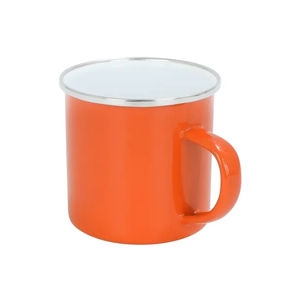 12 oz. White Enamel Mug Silver Rim With Case - 12 oz. White Enamel Mug Silver Rim With Case - Image 1 of 11