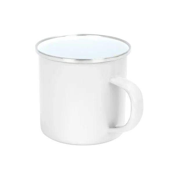 12 oz. White Enamel Mug Silver Rim With Case - 12 oz. White Enamel Mug Silver Rim With Case - Image 5 of 11
